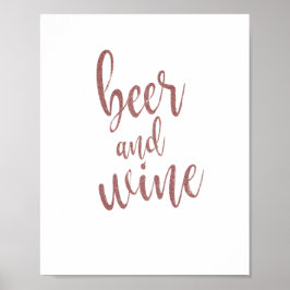 Poster Rosa de Cerveja e Vinho Brilhante Dourado 8x10 Sin