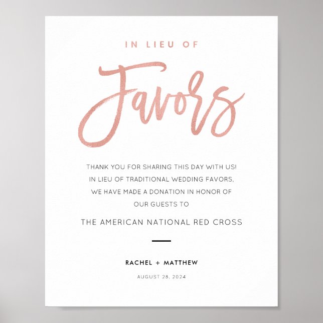 Poster Rosa de Contato Moderno Dourado Em Vez De Sinal De (Frente)