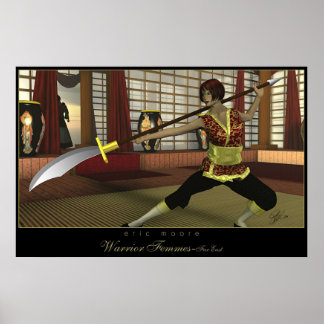 Pôster Rosa de dança Qwan do gatinho Su