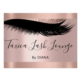 Pôster Rosa de Extensão de Eyelashes do Artista Makeup St