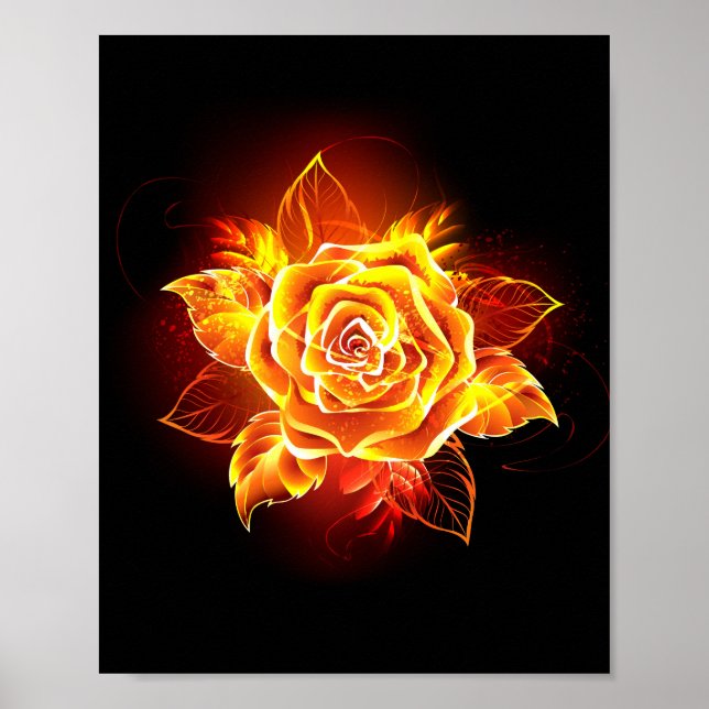 Poster Rosa de Fogo em Flor (Frente)
