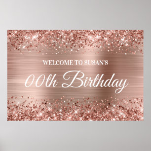 Poster Rosa de Linguagem Ouro com Glittery Qualquer Idade