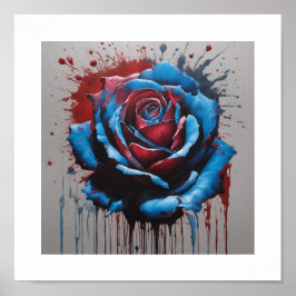 Poster Rosa de Lua de sangue azul