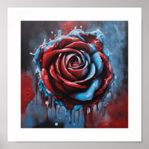 Poster Rosa de Lua de sangue azul