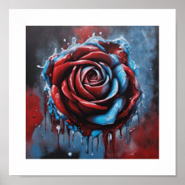Poster Rosa de Lua de sangue azul