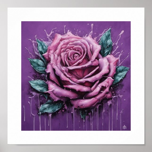 Poster Rosa de Lua de Sangue Rosa (Frente)