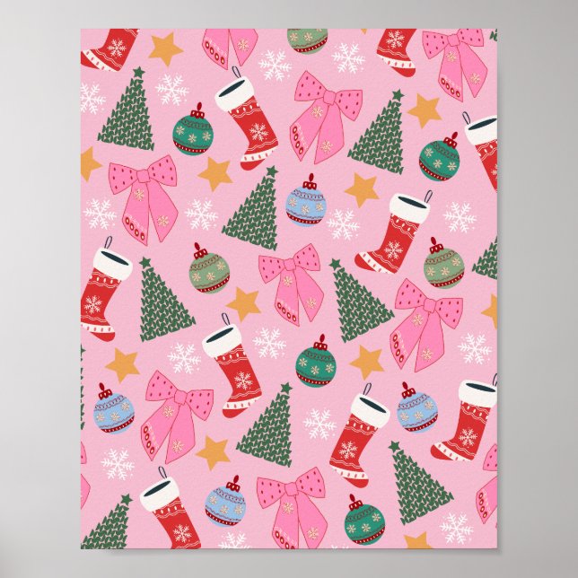 Poster Rosa de Natal Bonito (Frente)