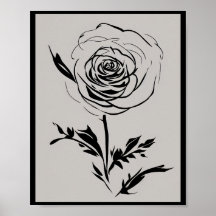 Rosa de tinta minimalista