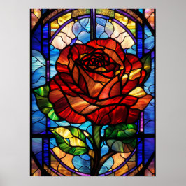 Poster Rosa de vidro retido