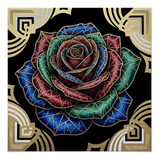 Pôster Rosa Deco (Frente)