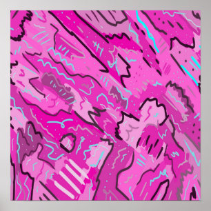 Poster Rosa! Diversão com Abstrato Art
