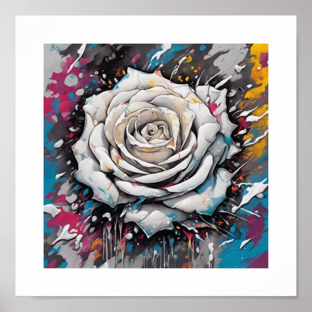 Poster Rosa do Caos Branco (Frente)
