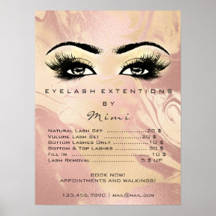 Poster Rosa Dourada Marble Makeup Eyes Acelera os preços