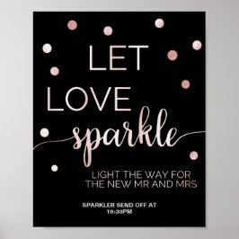 Poster Rosa Dourado e Preto Glam Confetti Sparkler Enviar