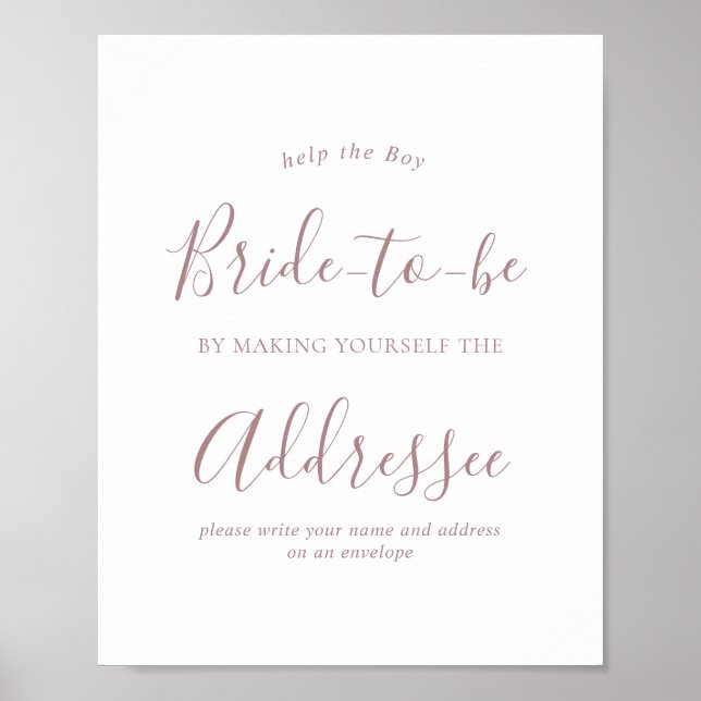 Poster Rosa Dourado Indicador de Chá de Endereço de Envel (Frente)