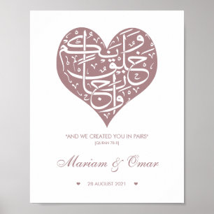 Poster rosa Dourado Nikkah Wedding