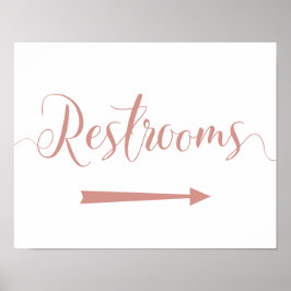 Poster Rosa Dourado Restoms Sign Right Srow Directions