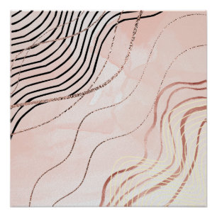 Pôster Rosa-Dourado-rosa-menina-branca-boêmia