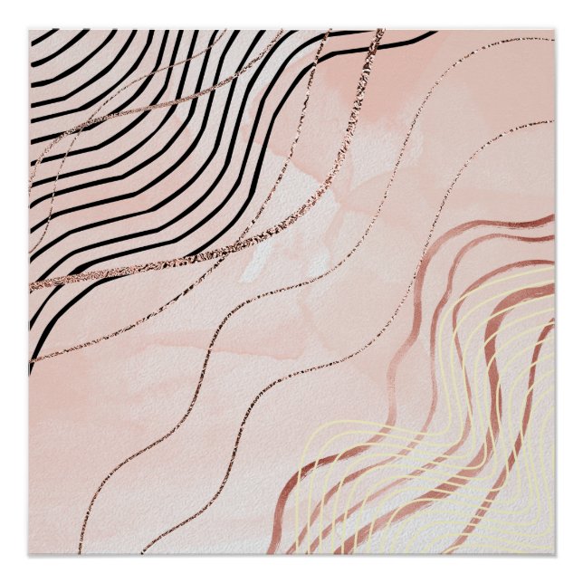 Pôster Rosa-Dourado-rosa-menina-branca-boêmia (Frente)