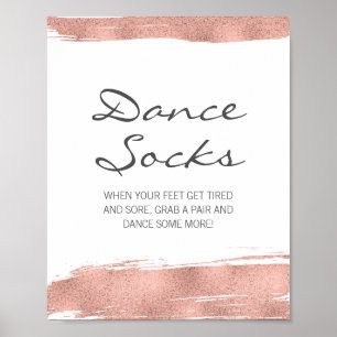 Poster Rosa Dourado Sinal de Meias de Bat Mitzvah Bat Bat