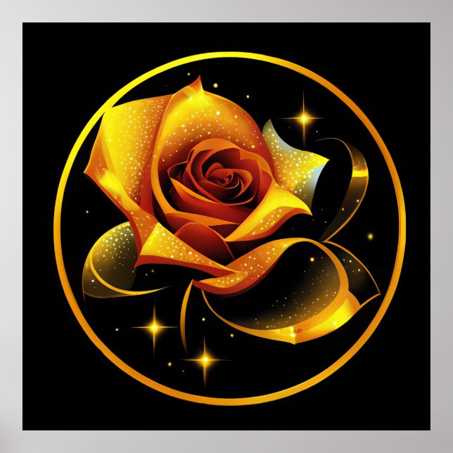 Poster Rosa Dourado Solteiro (Frente)
