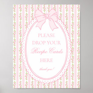 Poster Rosa e Branco Antigo Chique Floral Compartilhe uma