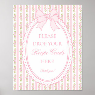 Poster Rosa e Branco Antigo Chique Floral Compartilhe uma