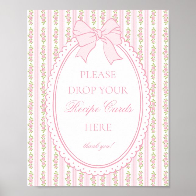 Poster Rosa e Branco Antigo Chique Floral Compartilhe uma (Frente)