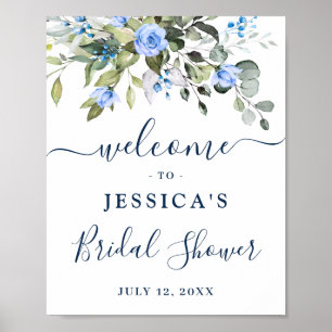 Poster Rosa Elegante Eucalyptus Blue