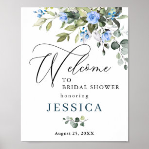Poster Rosa Elegante Eucalyptus Blue