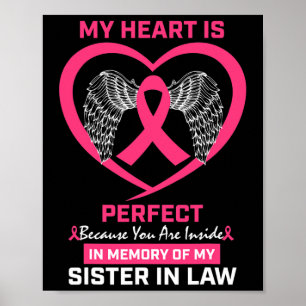 Poster Rosa Em Memória Da Minha Irmã Em Direito, Cancer A
