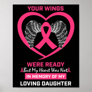 Poster Rosa Em Memória Da Minha Querida Filha Câncer De M
