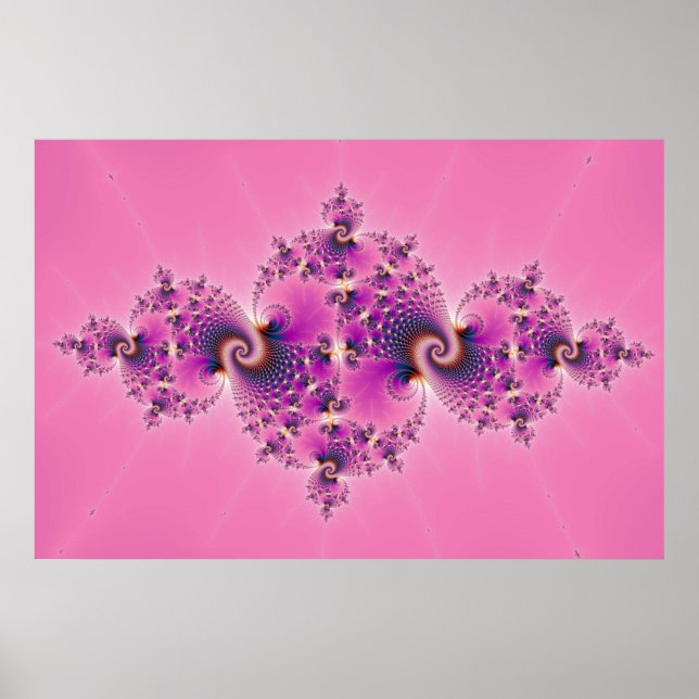 Poster Rosa Espetacular - Fractal (Frente)