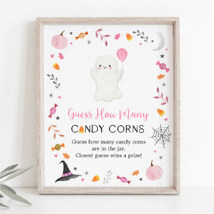 Poster Rosa Fantasma Halloween Adivinha Quantos Jogos