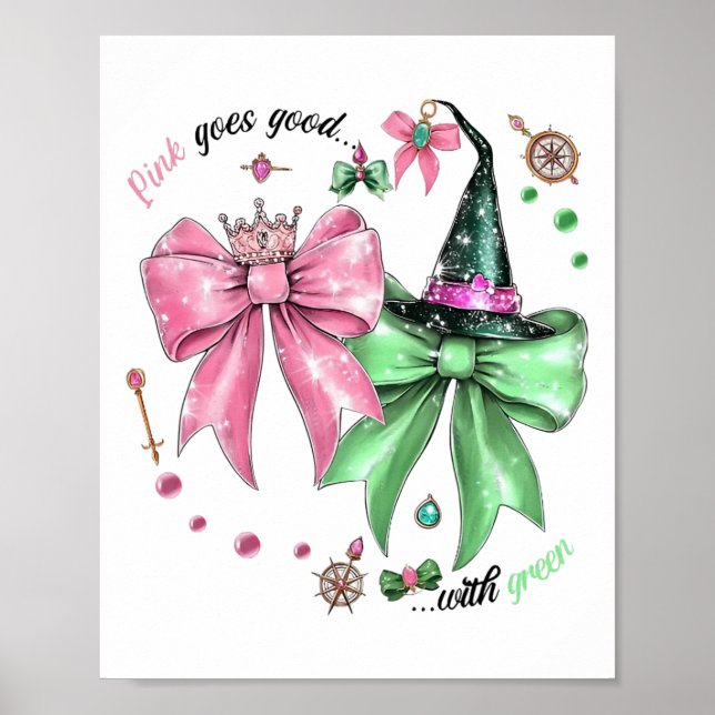 Poster Rosa Fica Bem Com A Bruxa Dia de as Bruxas engraça (Frente)