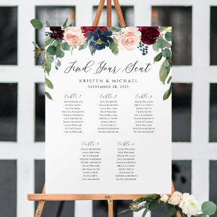 Poster Rosa Floral Burgundy Encontre seu Gráfico de Assen
