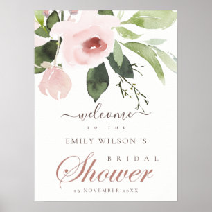 POSTER ROSA FLORAL DE NOIVA SUAVE COM ROSA PÊSSEGO BEM-VI