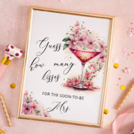 Poster Rosa Floral Imagina Quantos Beijos Chá de panela