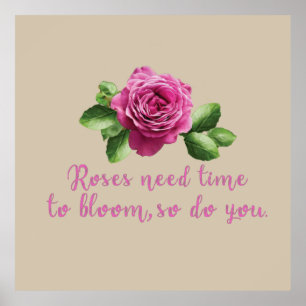 Poster rosa floral rosa púrpura