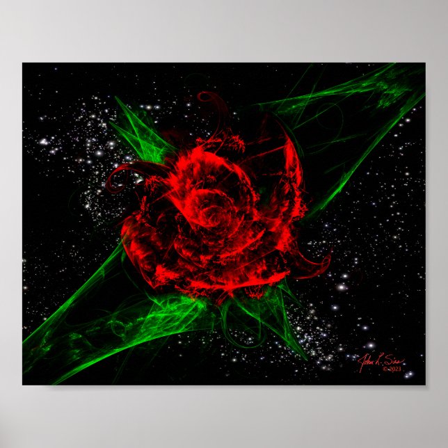 Poster Rosa Fractal (10x8) (Frente)