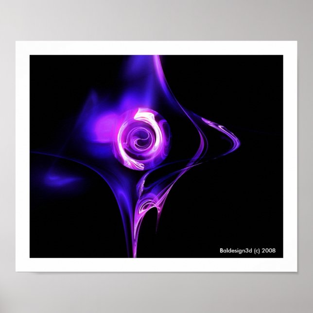 Poster ROSA FRACTAL, azul-rosa (Frente)
