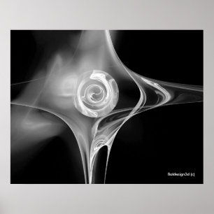 Poster ROSA FRACTAL, preto e branco