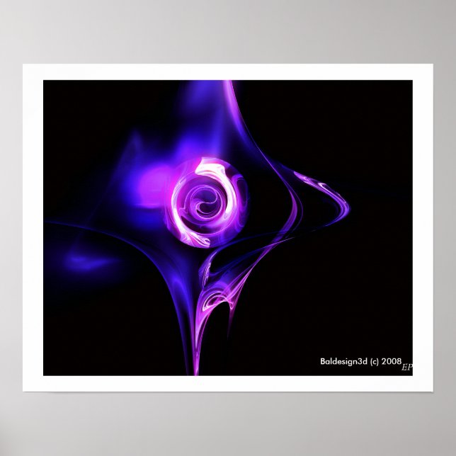 Poster ROSA FRACTAL, rosa azul (Frente)