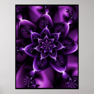 Poster Rosa Fractal Roxa