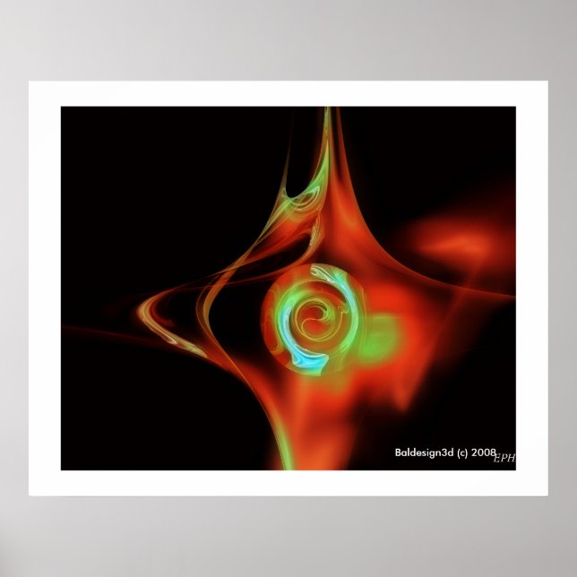 Pôster ROSA FRACTAL, vermelho verde azul (Frente)