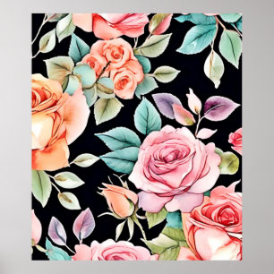 Poster Rosa Garden Pattern Design