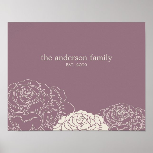 Poster Rosa Garden Personalizado Wall Art - Violet - (Frente)