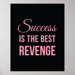 Poster Rosa inspirado do preto das citações da vinganç
