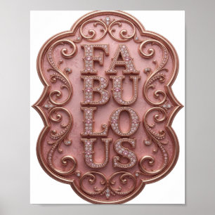 Poster Rosa Intenso FABULOSO Design Personalizado