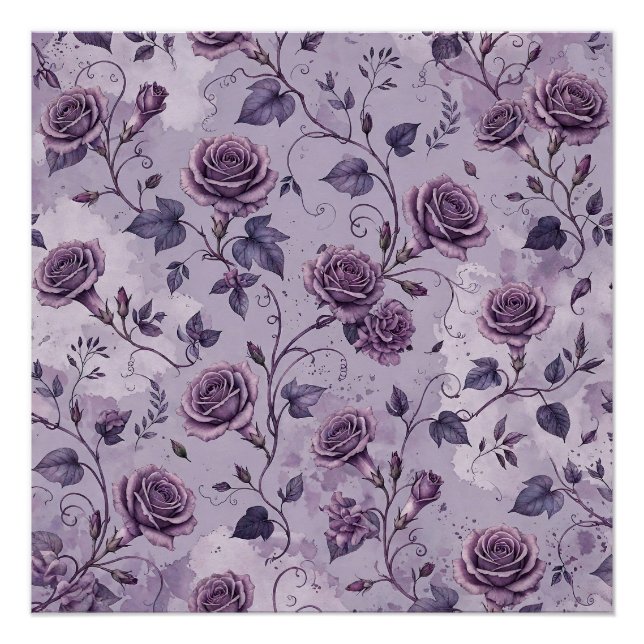 Pôster Rosa Lavanda Empoeirada Tons Sonhadores Florais  (Frente)